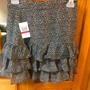 Cheetah print ruffled skirt